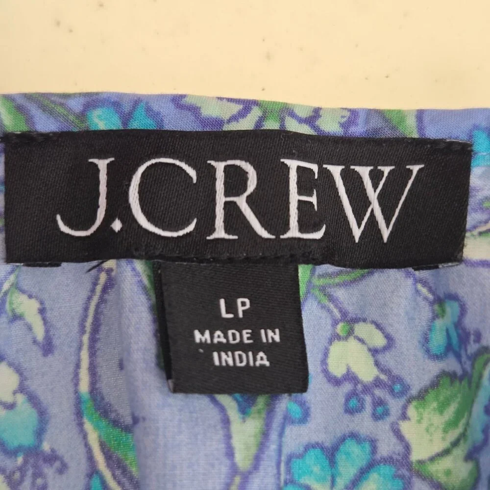 J.Crew Floral Provence Midi Dress With Smocked Waist & Puff Sleeves 100% Cotton